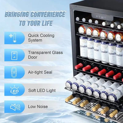 23.43" 21 Bottle and 56 Cans Single Zone Freestanding/Built-In Wine Refrigerator & Beverage Cooler | Fridge.com