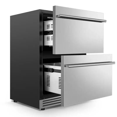 Classic Series 24" Beverage Refrigerator Drawer Cooler with LED Light Lighting and 2 Grid Organizer | Fridge.com