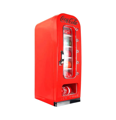 Coca-Cola 10 Can Retro Vending Machine Mini Cooler Display Window, Portable Refrigerator, Red | Fridge.com