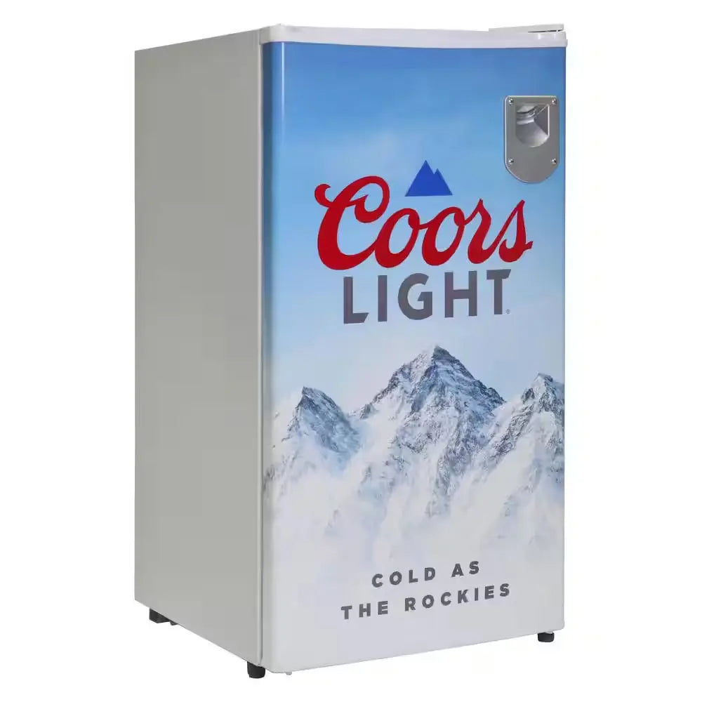 Compact Fridge with Bottle Opener, 3.2 Cu. Ft.. (90L), White, Flat Back, Reversible Door | Fridge.com