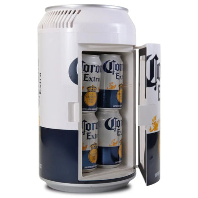 Corona 8 Can Portable Mini Fridge Beer Can Shaped Personal Cooler Travel Fridge White | Fridge.com