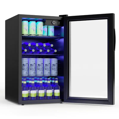 Costway 120 Cans (12 Oz.) Black 3.2 Cu. Ft. Beverage Refrigerator | Fridge.com