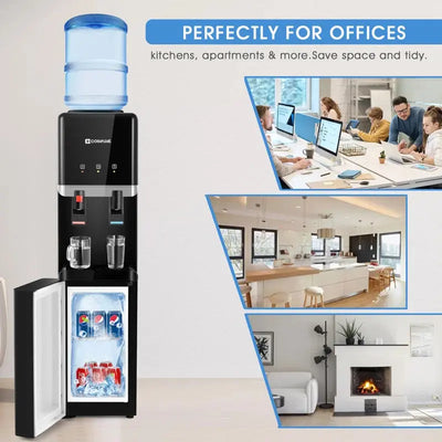 Cosvalve Black Free Standing Top Loading Electric Water Dispenser | Fridge.com