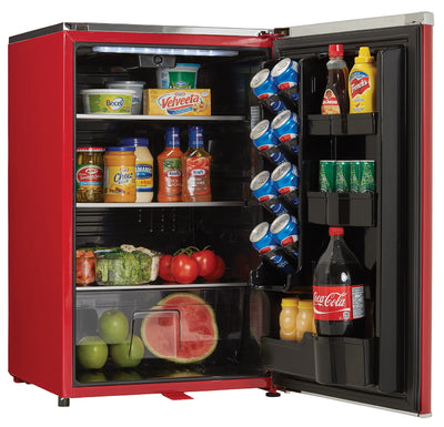 Danby DAR044A6LDB 4.4 Cu. Ft. (124 L) Capacity Retro Mini All-Refrigerator in Metallic Red Featuring Danby’S Patented Design and Energy Star Compliant | Fridge.com