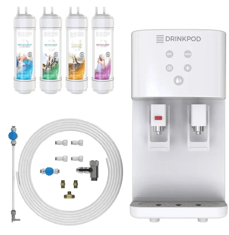 Drinkpod White Countertop Bottleless Electric Filtered Water Dispenser | Fridge.com