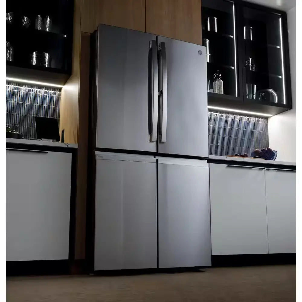Profile 28 Cu. Ft Quad Door Bottom Freezer Refrigerator Fingerprint Resistant Stainless W/Dual-Dispense Autofill Pitcher | Fridge.com