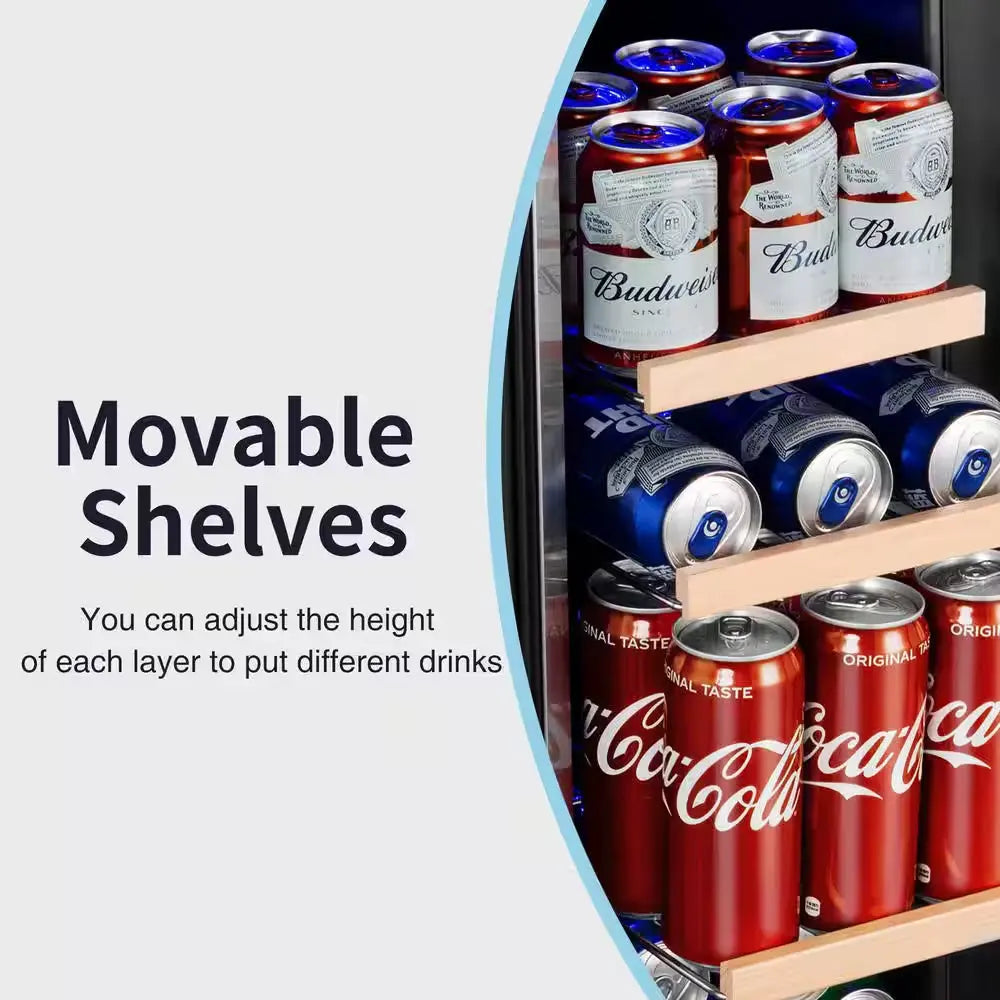 Dual Zone 24 In.18-Bottle Wine and 88-Can Built-In and Freestanding Beverage Cooler, Stainless Steel | Fridge.com