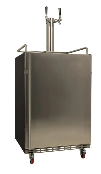 Edgestar 6.62 Cubic Feet Dual Tap Freestanding Kegerator with Door Lock and Adjustable Temperature | Fridge.com