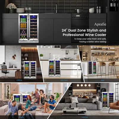 Euker 23" 40 Bottle or 55 Can Dual Zone Wine & Beverage Refrigerator | Fridge.com