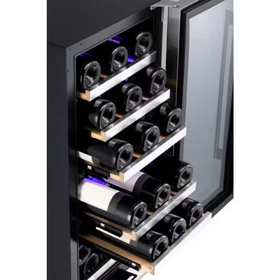 15-In W 25-Bottle Capacity Stainless Steel Dual Zone Cooling Built-In/Freestanding Wine Cooler | Fridge.com