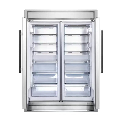 Maderno 60" 2-Piece Convertible Refrigerator/Freezer Built-In with Decorative Grill Trim, 27.2 Cu.Ft. in Stainless Steel | Fridge.com