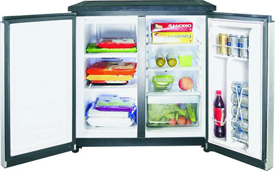 RCA 5.5 Cu. Ft. Side by Side 2 Door Refrigerator/Freezer RFR551, Stainless Steel | Fridge.com