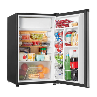 Galanz 4.3 Cu Ft Single Door Mini Fridge, Stainless Steel Look, New, Width 19.12" | Fridge.com