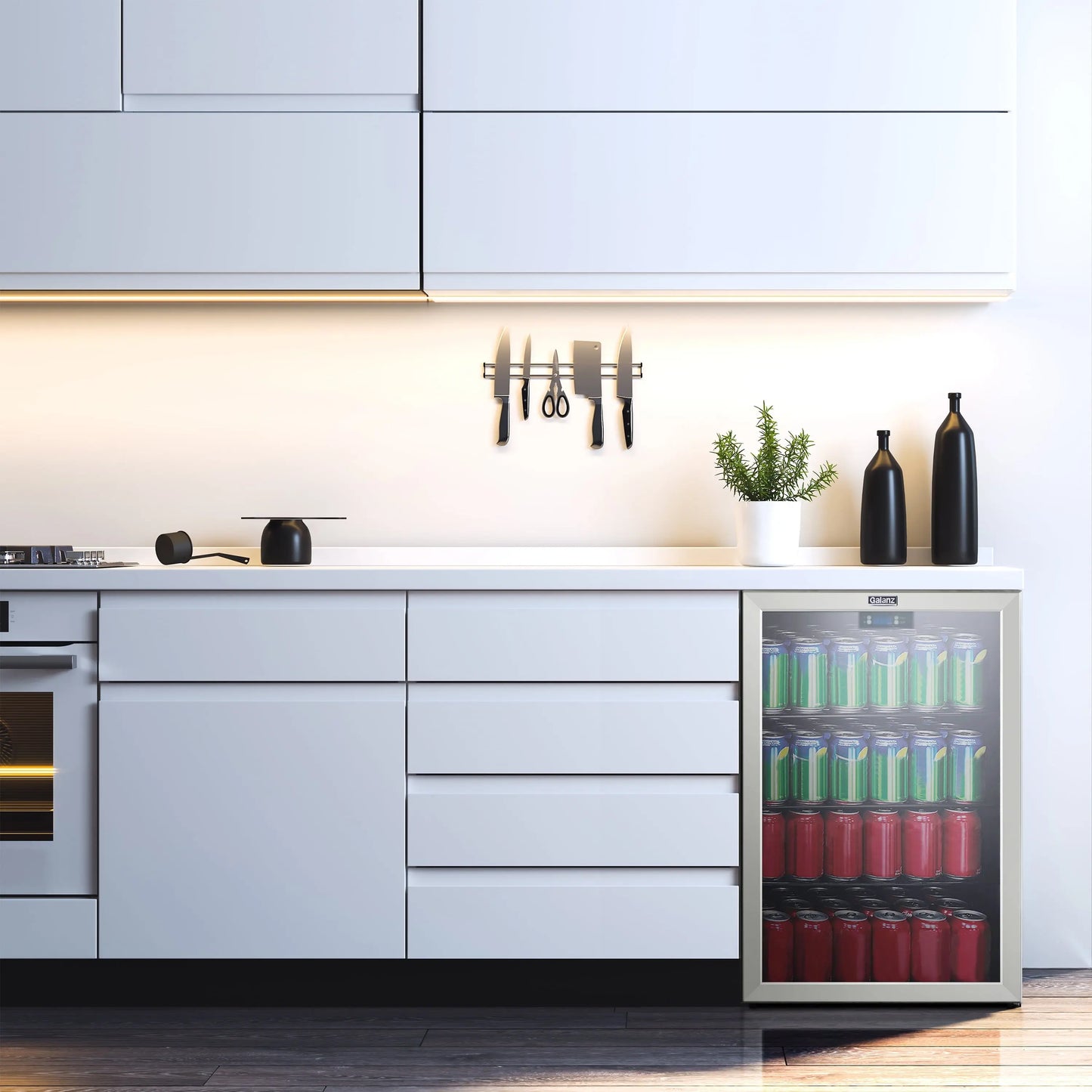 Galanz 4.5 Cu Ft 152 Can Beverage Center Mini Fridge, Stainless Steel, New | Fridge.com