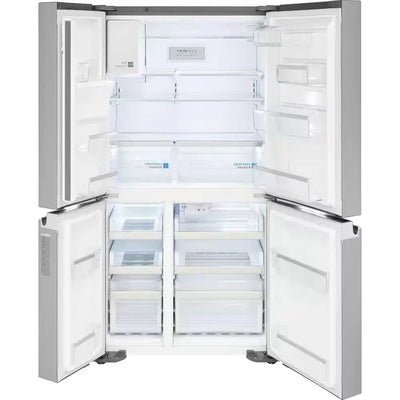 Gallery 36 In. Wide 21.5 Cu. Ft. Counter-Depth 4-Door Refrigerator in Stainless Steel | Fridge.com