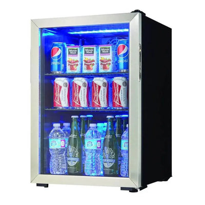 Danby 95 Can 2.6 Cu. Ft. Free Standing Beverage Center Mini Fridge W/ Glass Door | Fridge.com