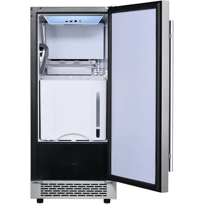 Hanover the Vault 15 In. Stainless Steel Undercounter Ice Maker with Reversible Door and Touch Controls | Fridge.com