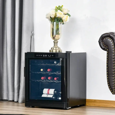 Homcom 19.75'' 18 Bottle Single Zone Freestanding Wine Refrigerator | Fridge.com