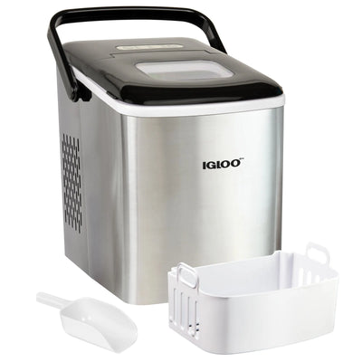 Igloo Handled Automatic Ice Machine Self Cleaning Countertop Ice Maker with Scoop, Aqua | Fridge.com