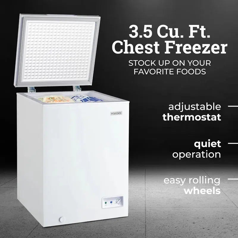 Igloo Portable 3.5 Cu. Ft. Garage Ready Chest Freezer with Adjustable Temperature Controls | Fridge.com