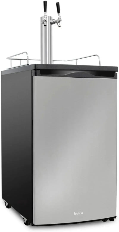 Ivation 4.9 Cubic Feet Dual Tap Freestanding Kegerator with Adjustable Temperature | Fridge.com