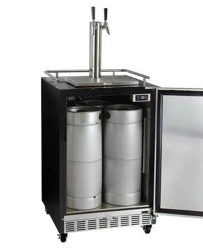 Kegco 6.6 Cubic Feet Stainless Steel Dual Tap Built-In Kegerator with Door Lock and Adjustable Temperature | Fridge.com
