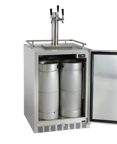 Kegco Outdoor Triple Tap Freestanding Kegerator with Door Lock and Adjustable Temperature | Fridge.com