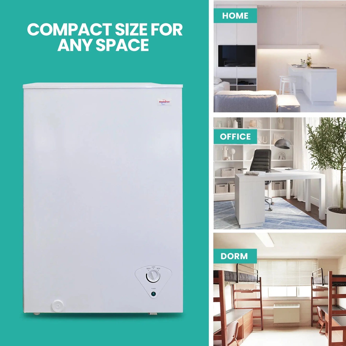 Koolatron Chest Freezer, 3.5 Cu Ft, Compact Freezer, 99 Litre, White, Manual Defrost | Fridge.com