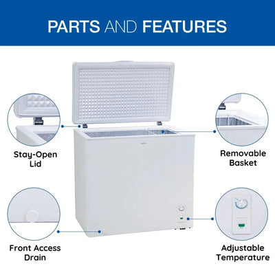 Koolatron Large Chest Freezer 7.0 Cu Ft (195L) White, Manual Defrost | Fridge.com