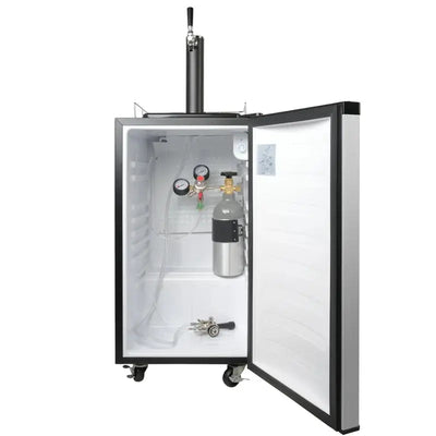LUCKYREMORE 3.4 Cubic Feet Single Tap Mini Keg Freestanding Kegerator with Adjustable Temperature | Fridge.com