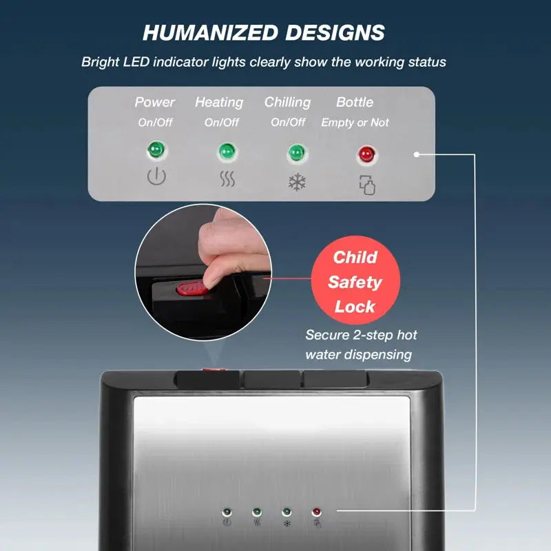 LUCKYREMORE Free Standing Bottom Loading Electric Water Dispenser | Fridge.com