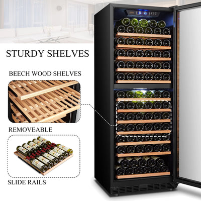 Lanbo 141 Bottle Built-In Dual Zone Wine Cooler Refrigerator 24 Inch | Fridge.com