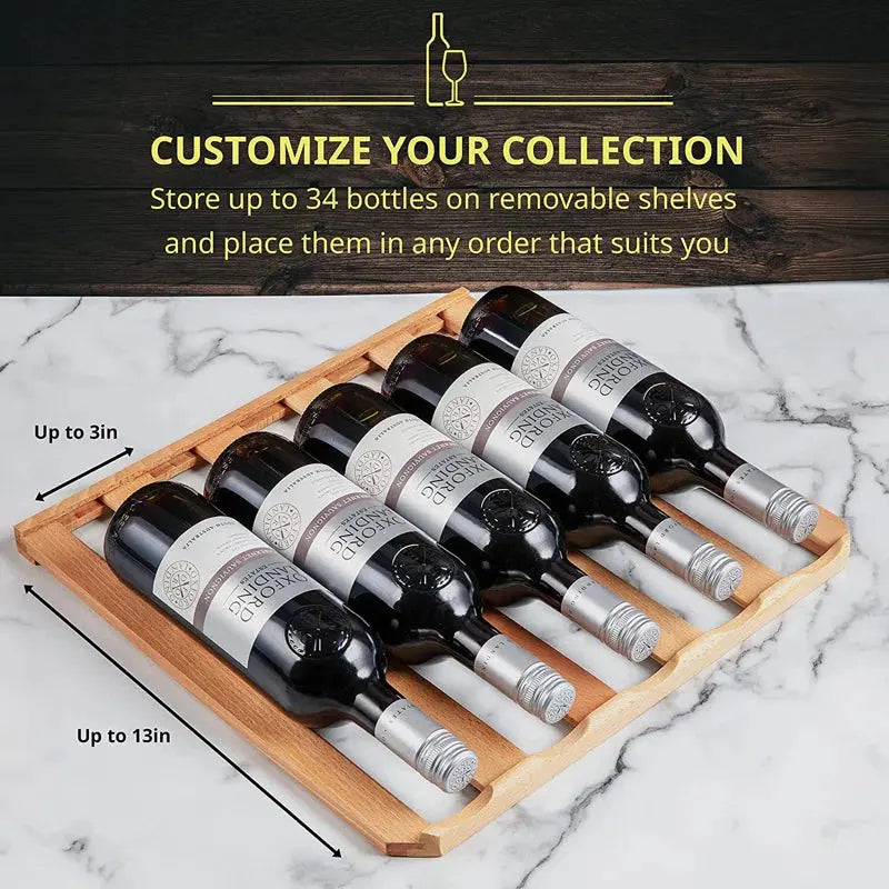 Schmécké 34 Bottle Compressor Wine Cooler Refrigerator W/Lock - Large Freestanding Wine Cellar | Fridge.com