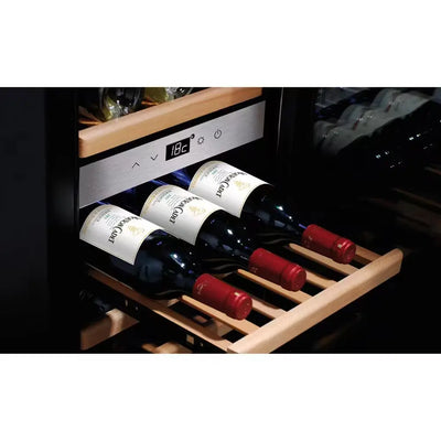 Design Winesafe 15.6 In. 24-Bottle, Dual-Zone, 2-Compressor, Wine Cellar, Stainless, W/ Locks and 3-Layer UV Protection | Fridge.com