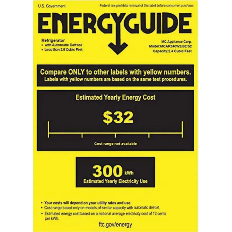 Magic Chef 2.4 Cubic Feet Freestanding Mini Fridge | Fridge.com