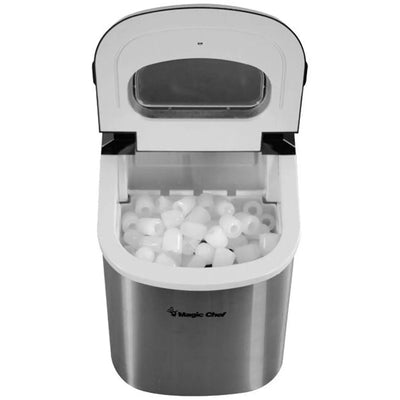 Magic Chef 27 Lb Capacity Portable Countertop Ice Maker, Stainless Steel (Bullet Ice) | Fridge.com