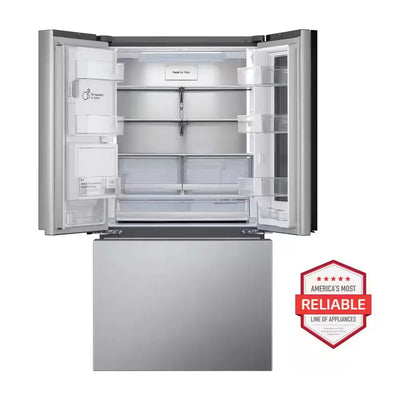 26 Cu. Ft. Counter-Depth MAX French Door Refrigerator W/ Mirrored Instaview & 4 Types of Ice, Printproof Stainless Steel | Fridge.com