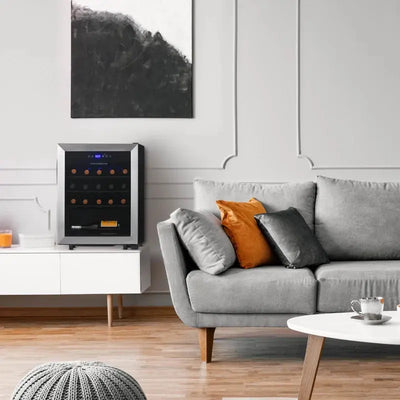 Newair 23 Bottle Single Zone Freestanding Wine Cooler in Stainless Steel | Fridge.com