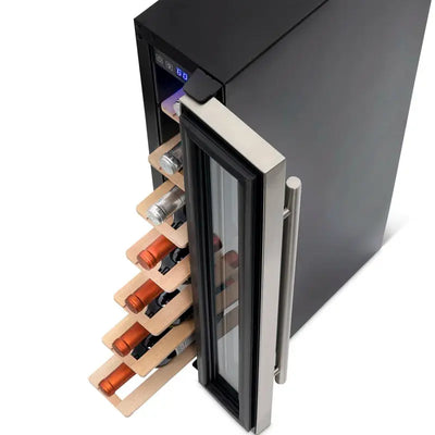 Newair 6" Built-In 7 Bottle Compressor Wine Fridge in Stainless Steel, Compact Size | Fridge.com