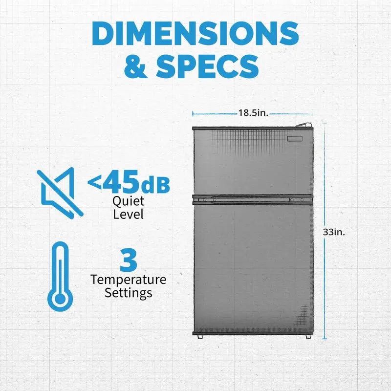 Newair Design Your Dorm Room 3.1 Cubic Feet Cu. Ft. Freestanding Mini Fridge with Freezer | Fridge.com