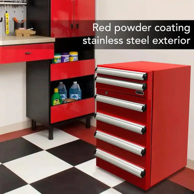 Portable 1.8 Cu. Ft. Tool Box Refrigerator in Red with 2 Drawers and Lock | Fridge.com