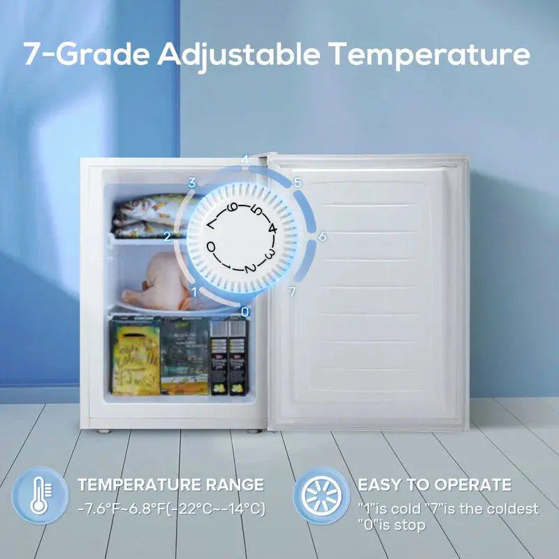Portable 2.1 Cubic Feet Frost-Free Upright Freezer with Adjustable Temperature Controls | Fridge.com