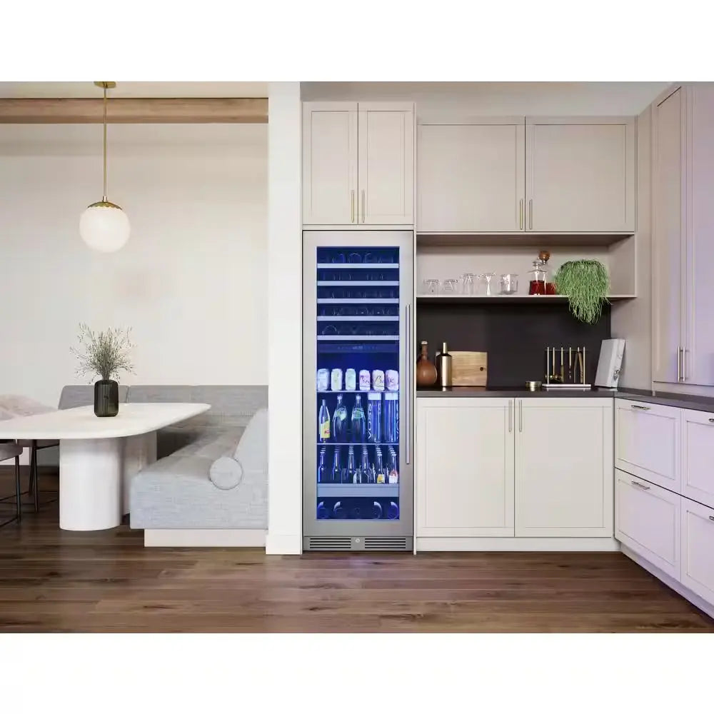 Presrv 24 In. 54-Bottle and 161-Can Dual Zone Full Size Beverage & Wine Cooler in Stainless Steel | Fridge.com