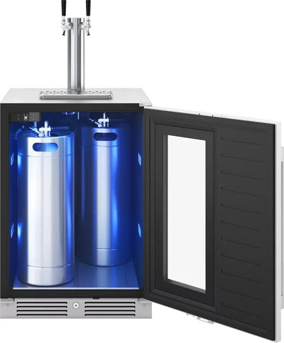 Presrv 5.6 Cu. Ft. Convertible Beer Kegerator in Stainless Steel with Double Tap and 107-Can Beverage Storage | Fridge.com