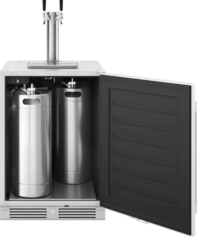 Presrv 5.6 Cu. Ft. Convertible Outdoor Beer Kegerator in Stainless Steel with Double Tap and 107-Can Beverage Storage | Fridge.com