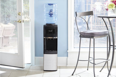 Primo Water Black and Stainless Top Load Water Dispenser 3 or 5 Gallon, Model 900127 | Fridge.com