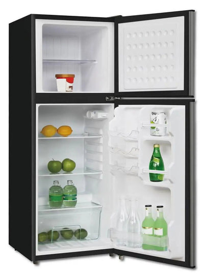 RCA 4.5 Cu Ft Two Door Mini Fridge RFR469, Black Stainless Steel | Fridge.com