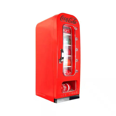 Retro Vending Machine Mini Fridge12V DC 110V AC, 10 Can Cooler with Push-Button Vending Action | Fridge.com