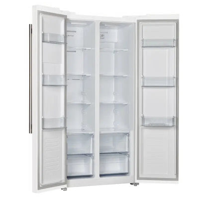 Salerno 33-Inch Freestanding Side-By-Side Refrigerator, 15.6 Cu.Ft. with Antique Brass Handles | Fridge.com