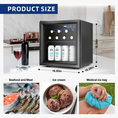 Simzlife 55 Cans Convertible Beverage Refrigerator with Wine Storage and with Glass Door | Fridge.com